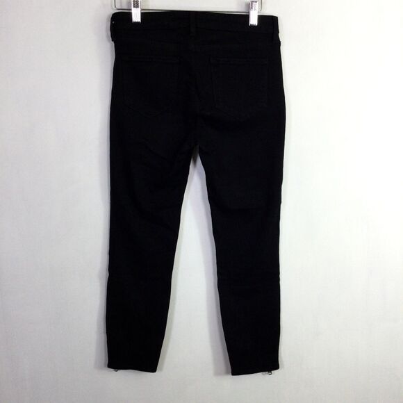L'AGENCE Womens Margot Skinny Jeans Denim Mid Rise Zipper Details Black Size 27 - Picture 11 of 16